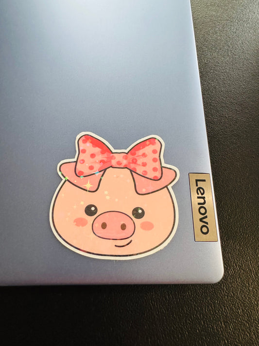 Piggy with bow