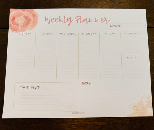 UNDATED DESK WEEKLY PLANNER